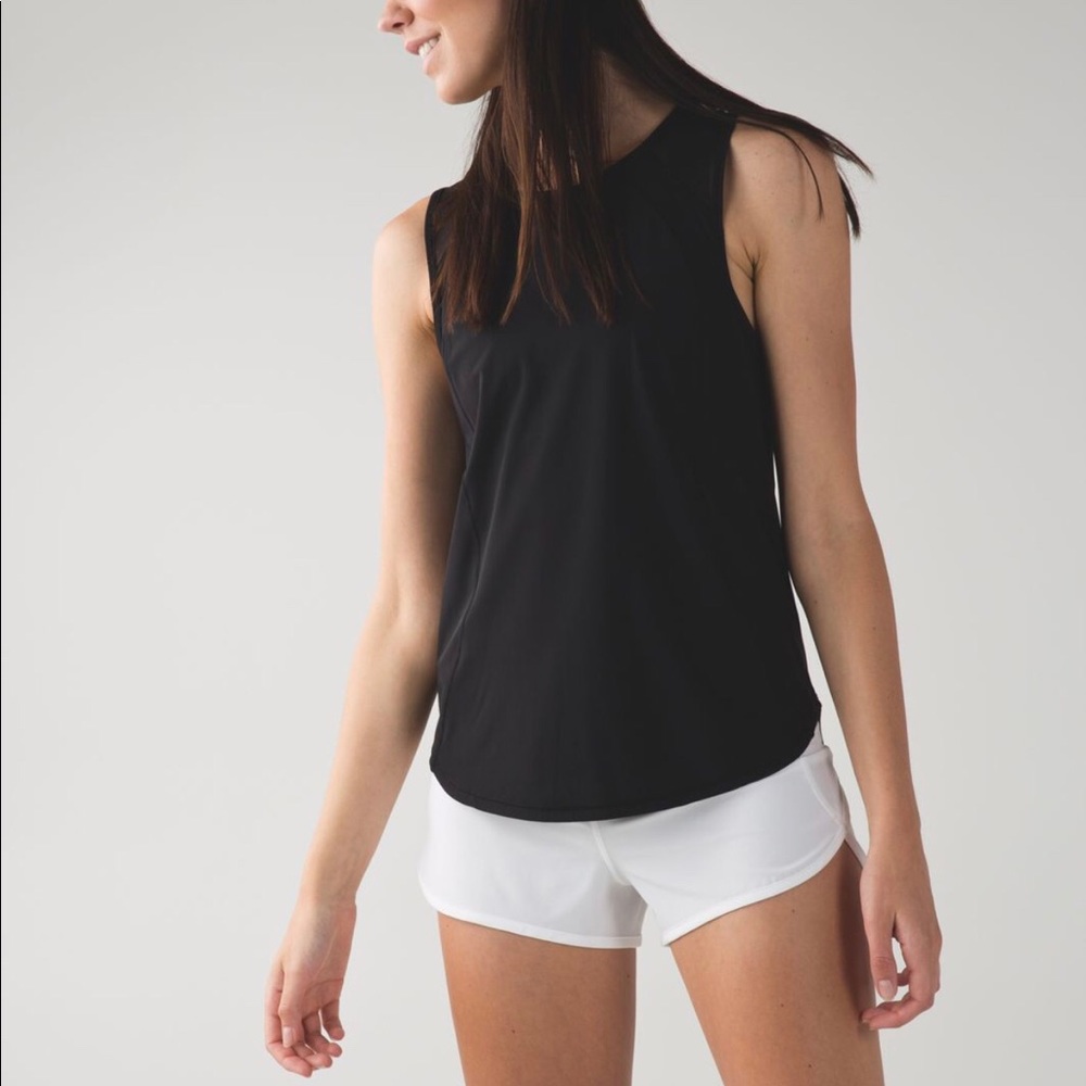 Lulu open back mesh tank top